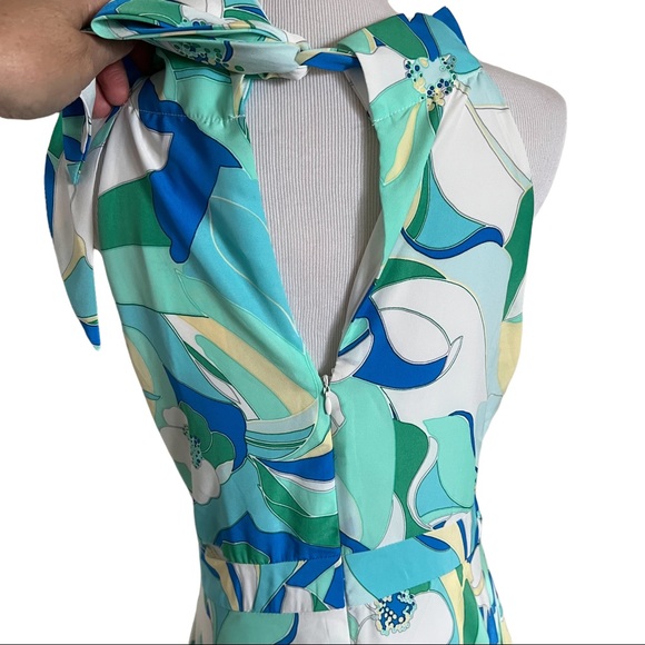 Tahari Floral Halter Dress Sz 10 with Pockets NEW - Picture 5 of 12